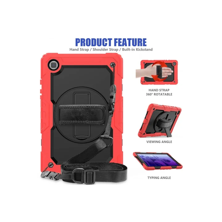 Mey İthalat®  Samsung Galaxy T500 Tab A7 10.4 Kılıf Pars Tablet Kapak - Kırmızı