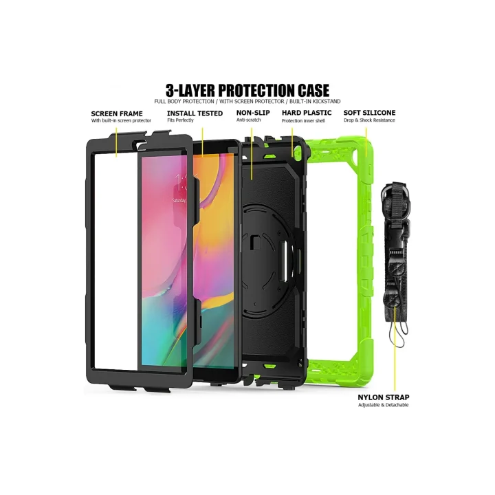 Mey İthalat®  Samsung Galaxy T510 Tab A 10.1 Kılıf Pars Tablet Kapak - Yeşil