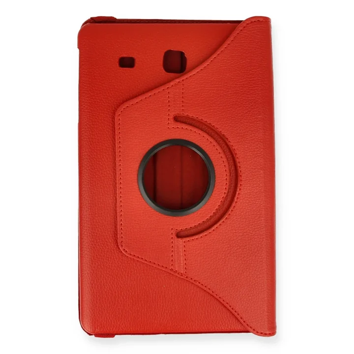 Mey İthalat®  Samsung Galaxy T560 Tab E 9.7 Kılıf 360 Tablet Deri Kılıf - Kırmızı