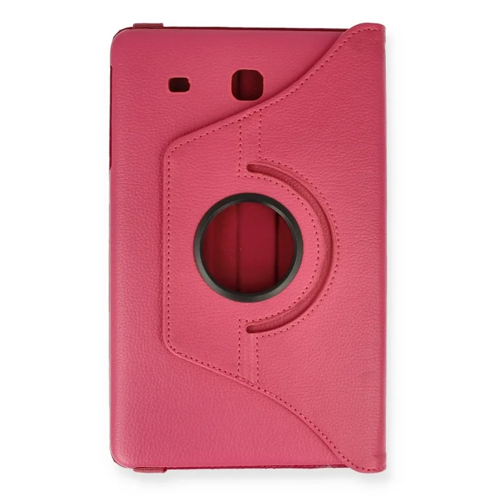 Mey İthalat®  Samsung Galaxy T560 Tab E 9.7 Kılıf 360 Tablet Deri Kılıf - Pembe