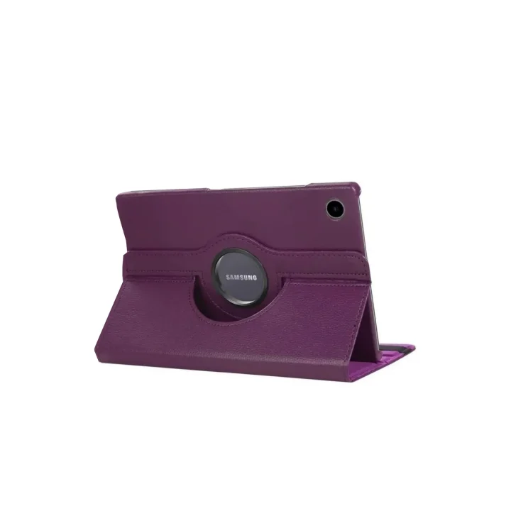 Mey İthalat®  Samsung Galaxy Tab A11 360 Tablet Deri Kılıf - Mürdüm