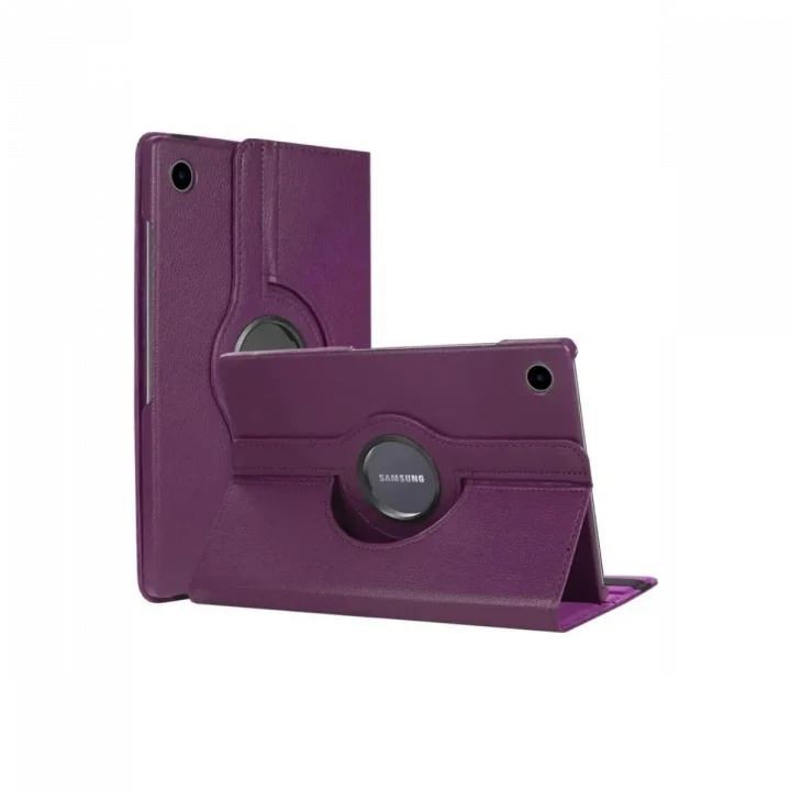 Mey İthalat®  Samsung Galaxy Tab A11 360 Tablet Deri Kılıf - Mürdüm