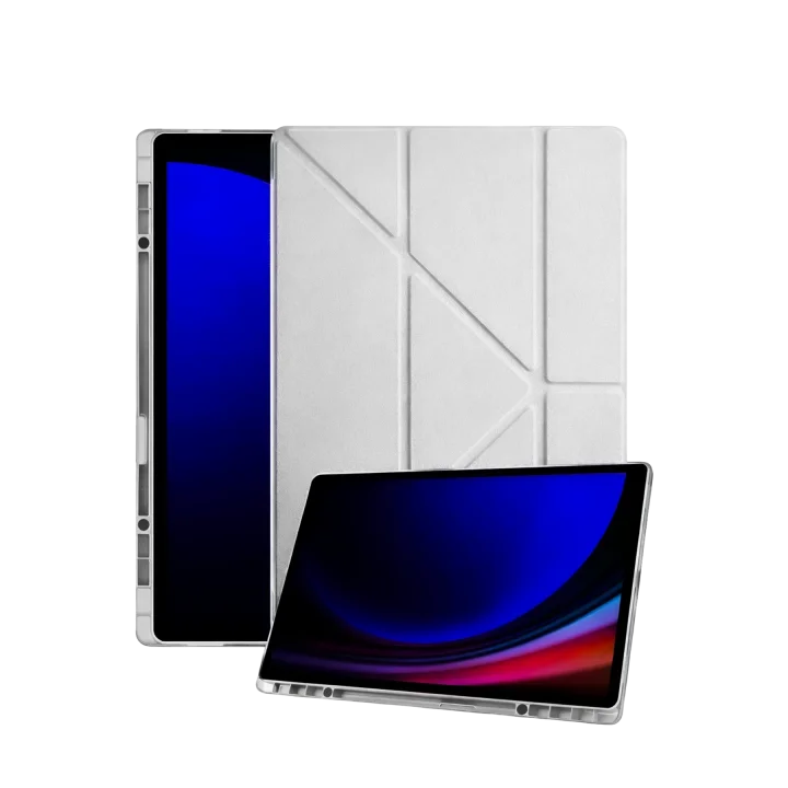 Mey İthalat®  Samsung Galaxy Tab A11 Plus Kalemlikli Mars Tablet Kılıfı - Gri