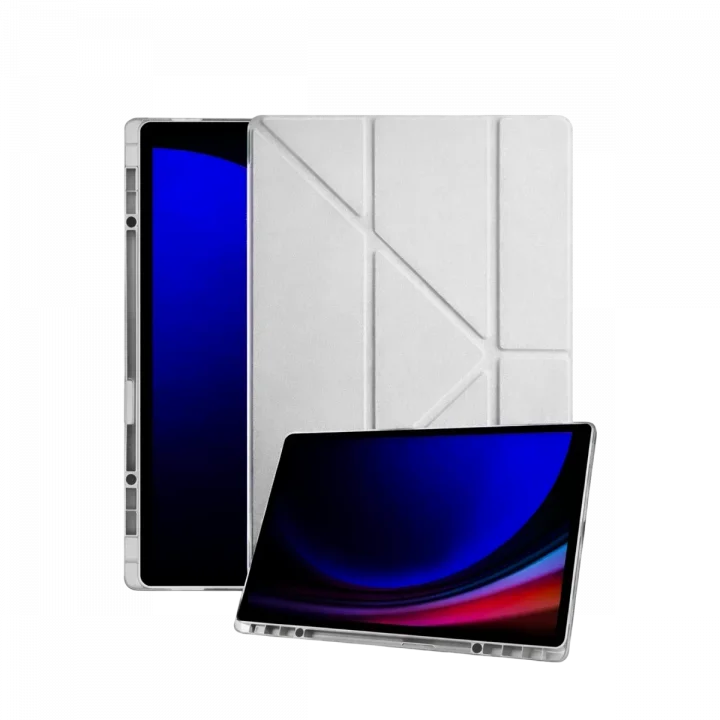 Mey İthalat®  Samsung Galaxy Tab A11 Plus Kalemlikli Mars Tablet Kılıfı - Gri