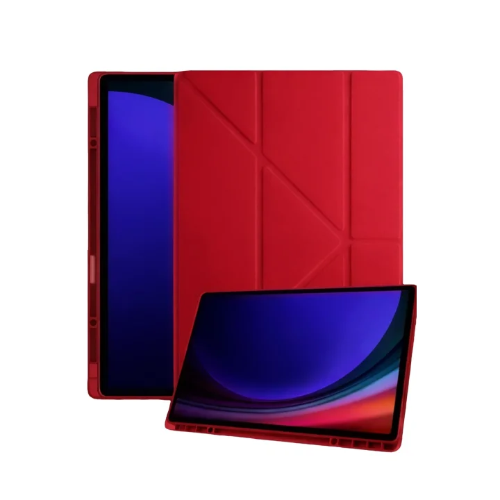 Mey İthalat®  Samsung Galaxy Tab A11 Plus Kalemlikli Mars Tablet Kılıfı - Kırmızı