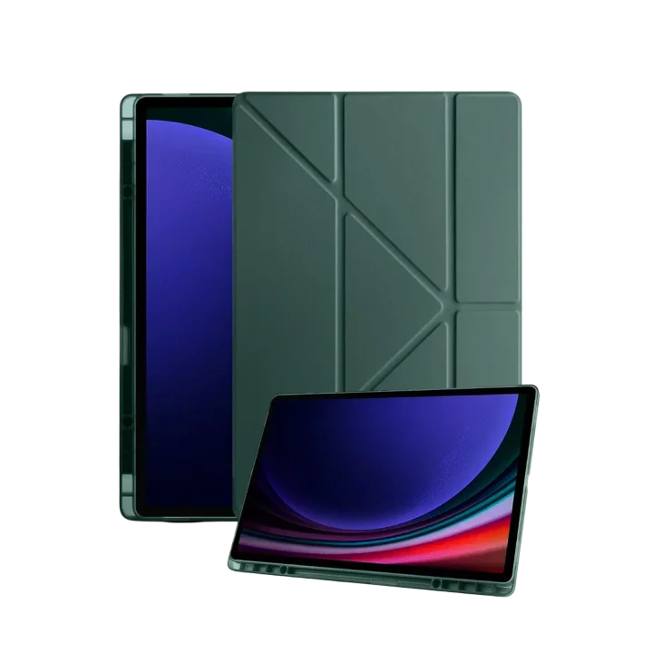 Mey İthalat®  Samsung Galaxy Tab A11 Plus Kalemlikli Mars Tablet Kılıfı - Koyu Yeşil