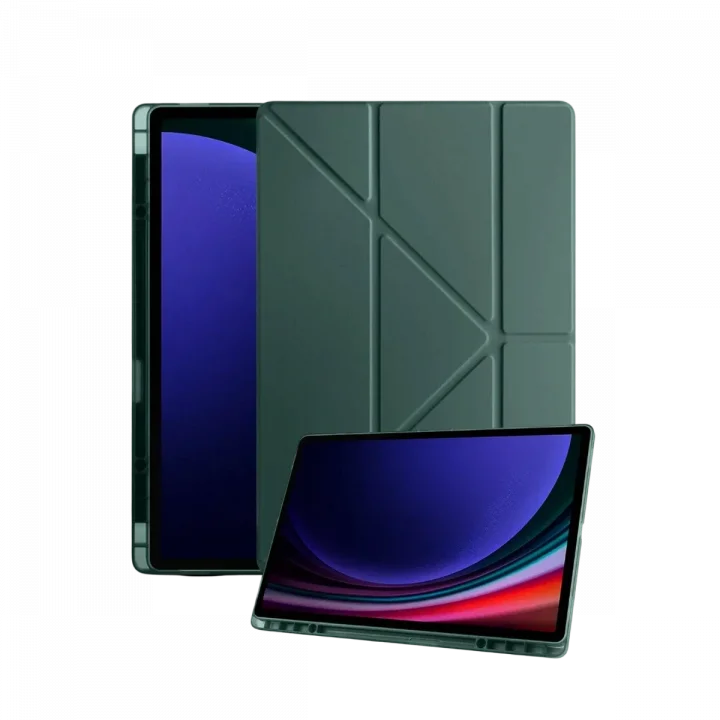 Mey İthalat®  Samsung Galaxy Tab A11 Plus Kalemlikli Mars Tablet Kılıfı - Koyu Yeşil