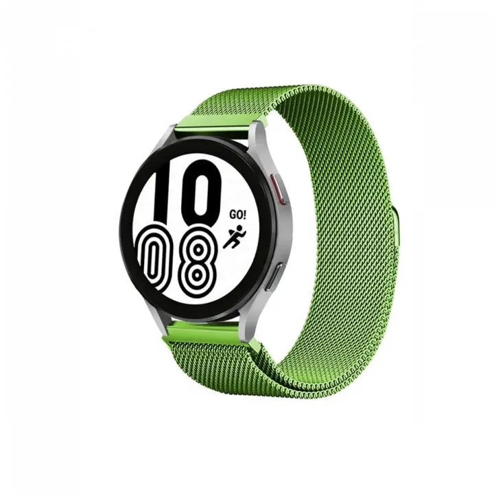 Mey İthalat®  Samsung Galaxy Watch 4 Metal Mıknatıslı Kordon - Yeşil