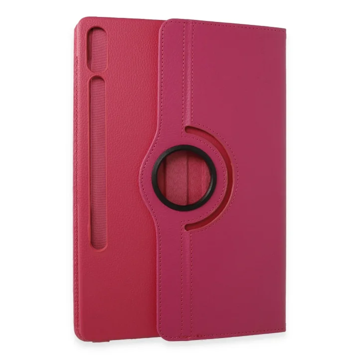 Mey İthalat®  Samsung Galaxy X610 Tab S9 FE Plus 12.4 Kılıf 360 Tablet Deri Kılıf - Pembe