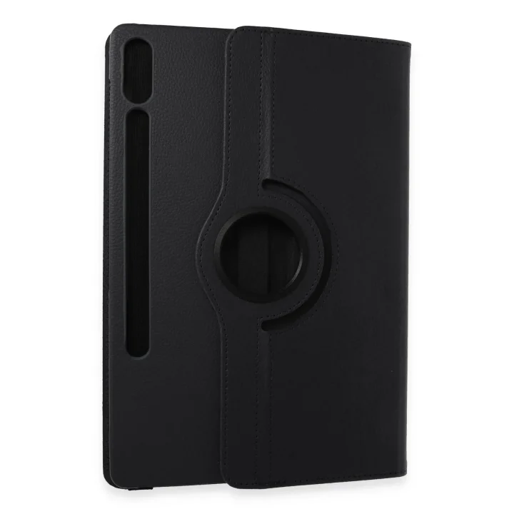 Mey İthalat®  Samsung Galaxy X610 Tab S9 FE Plus 12.4 Kılıf 360 Tablet Deri Kılıf - Siyah