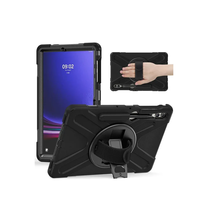 Mey İthalat®  Samsung Galaxy X610 Tab S9 FE Plus 12.4 Kılıf Amazing Tablet Kapak - Siyah