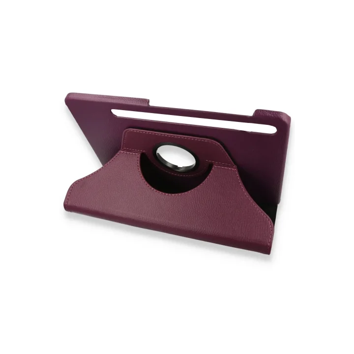 Mey İthalat®  Samsung Galaxy X800 Tab S8 Plus 12.4 Kılıf 360 Tablet Deri Kılıf - Mürdüm