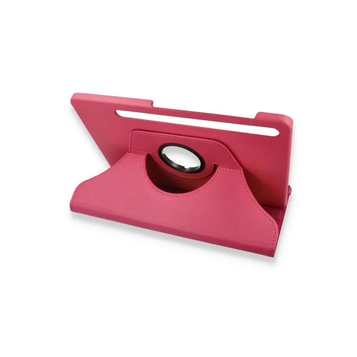 Mey İthalat®  Samsung Galaxy X800 Tab S8 Plus 12.4 Kılıf 360 Tablet Deri Kılıf - Pembe