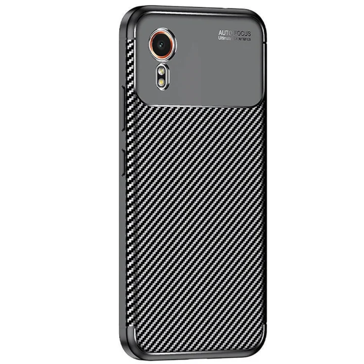 Mey İthalat®  Samsung Galaxy XCover 7 Kılıf Auto Focus Karbon Kapak - Siyah