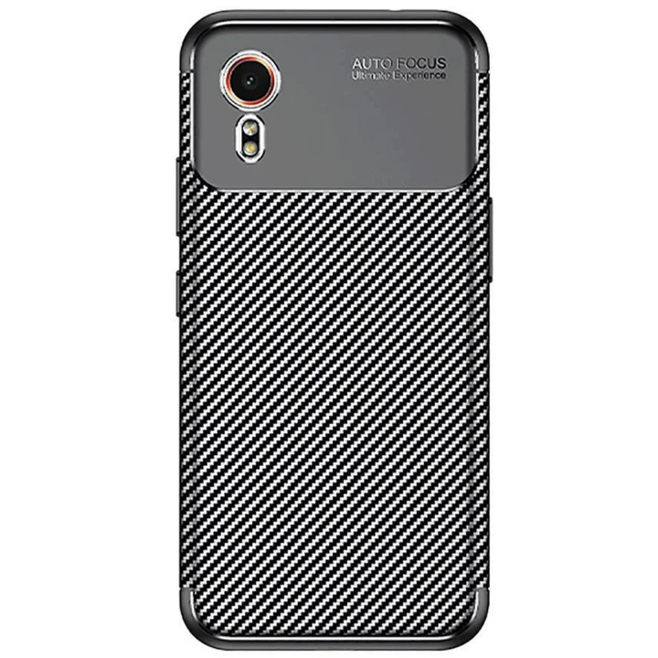 Mey İthalat®  Samsung Galaxy XCover 7 Kılıf Auto Focus Karbon Kapak - Siyah