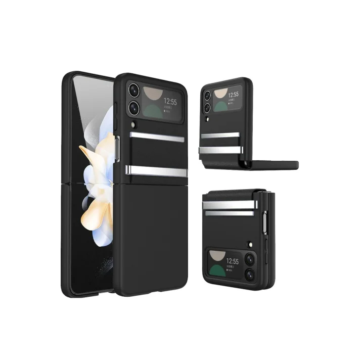 Mey İthalat®  Samsung Galaxy Z Flip 3 Kılıf Belt Flip Kapak - Siyah