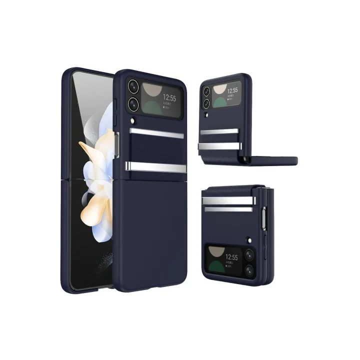 Mey İthalat®  Samsung Galaxy Z Flip 4 Kılıf Belt Flip Kapak - Lacivert