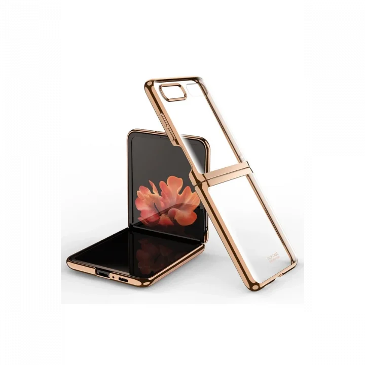Mey İthalat®  Samsung Galaxy Z Flip 4 Kılıf Fold Element Kapak - Gold