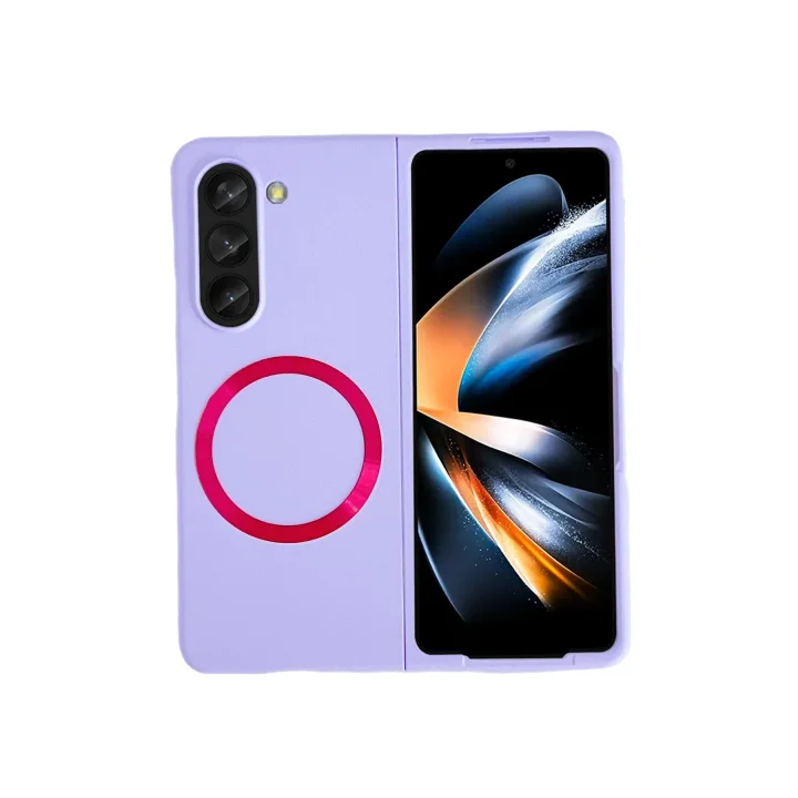Mey İthalat®  Samsung Galaxy Z Fold 5 Kılıf Mata Fold Kapak - Lila
