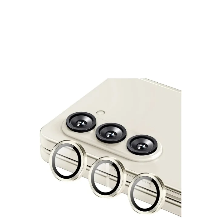 Mey İthalat®  Samsung Galaxy Z Fold 5 Valdez Metal Kamera Lens - Krem