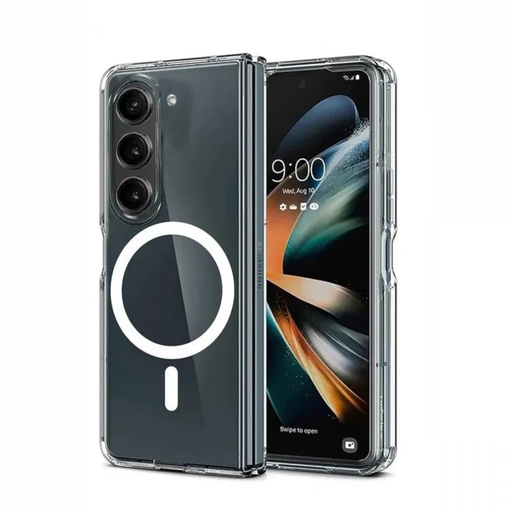 Mey İthalat®  Samsung Galaxy Z Fold 6 Kılıf Magneticsafe Şeffaf Silikon - Şeffaf