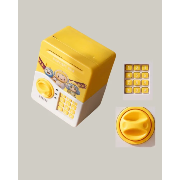 Mey İthalat® Sarı Renk Otomatik Para Çeken Şifreli Çocuk Kumbarası
