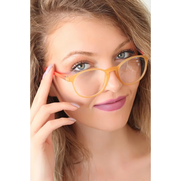 Mey İthalat® Sarı Renk Oval Turuncu Renk Bayan Gözlük