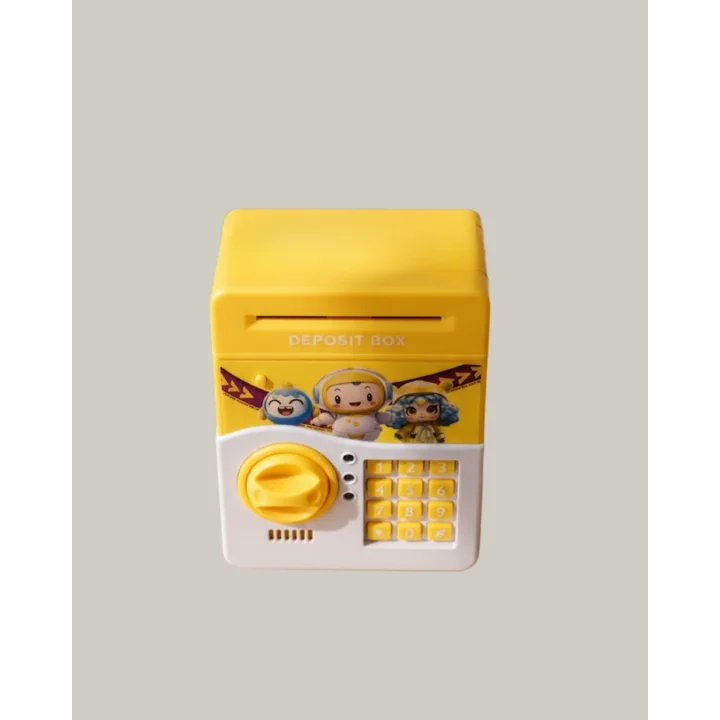 Mey İthalat® Sarı Şifreli Eğitici Çocuk Kumbarası Otomatik Para Girişli