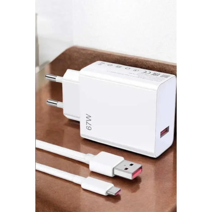Mey İthalat® Şarj Aleti 67W Hızlı Şarj Turbo Type-C Uyumlu Şarj Adaptörü Kablosu