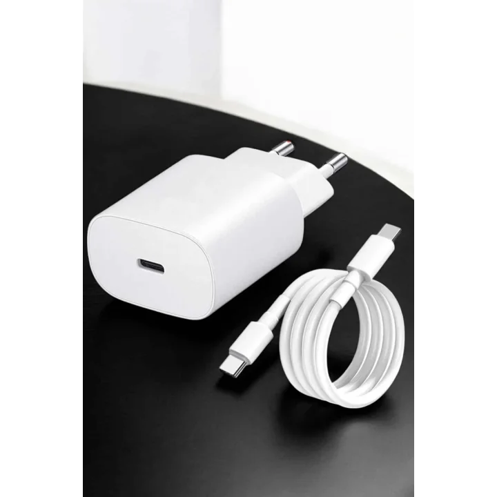 Mey İthalat® Şarj Aleti İOS 15/15 Pro Max Uyumlu Şarj Adaptörü ve Kablosu