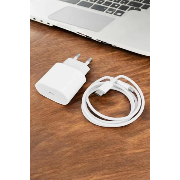Mey İthalat® Şarj Aleti İOS 15/15 Pro Max Uyumlu Şarj Adaptörü ve Kablosu