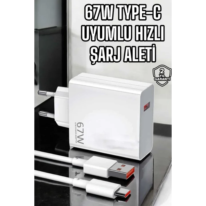 Mey İthalat® Şarj Aleti Turbo Hızlı 67W Type-C Hızlı Şarj