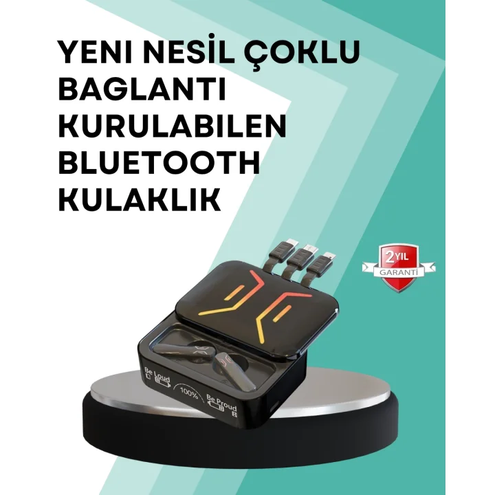 Mey İthalat® Type-C Girişli Bluetooth Kulaklık – Uzun Bekleme Süresi