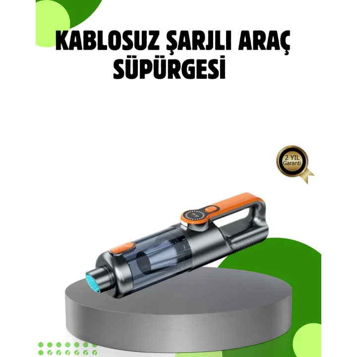 Mey İthalat® Şarjlı Kablosuz El Süpürgesi Yüksek Emiş Güçlü ve Çok Başlıklı