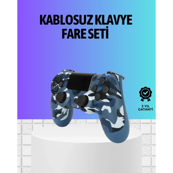Mey İthalat® Şarjlı Kablosuz PS4 Oyun Kolu Titreşimli Hassas Kontrol