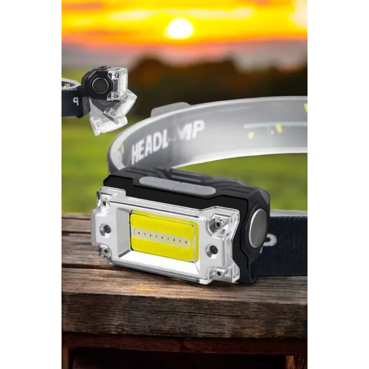 Mey İthalat® Şarjlı Kafa Feneri Suya Dayanıklı Ayarlanabilir Kamp Feneri