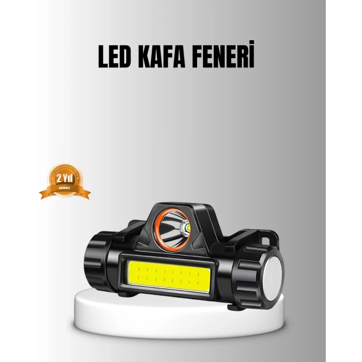 Mey İthalat® Şarjlı LED Kafa Feneri – Çift Fonksiyonlu, 200LM Işık Gücü, IP44 Suya Dayanıklı