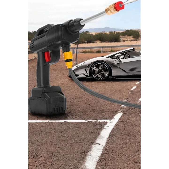 Mey İthalat® Şarjlı Oto Yıkama Tabancası Su Basınçlı Hazneli Bataryalı