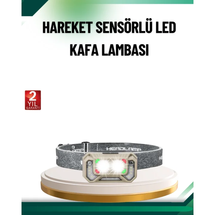 Mey İthalat® Şarjlı Wave Sensörlü LED Kafa Feneri Outdoor Kullanım