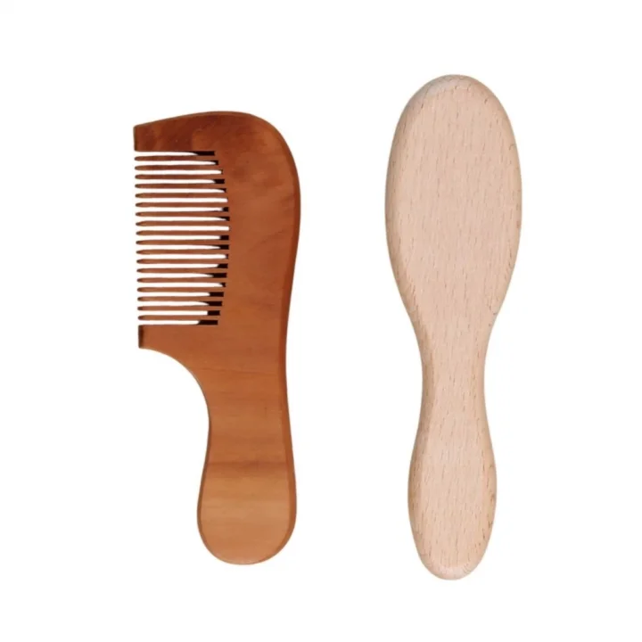 Mey İthalat®  Doğal Keçi Kılı Fırça ve Tarak Seti