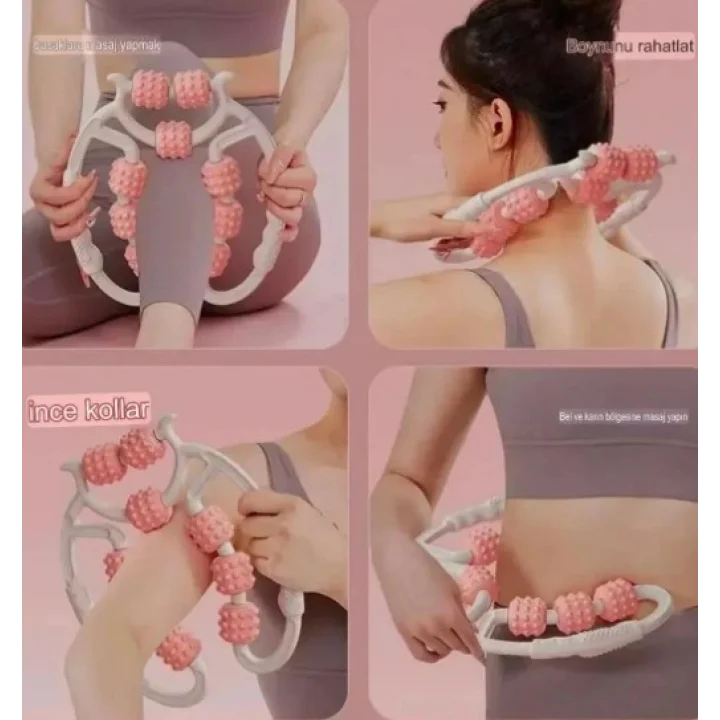 Mey İthalat® Selülit Masaj Aleti 9 Tekerlekli Lenf Drenaj Rulosu