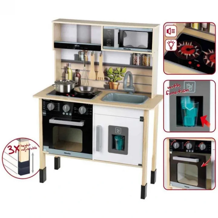 Mey İthalat® Sesli ve Işıklı Aksesuarlı Ahşap Mutfak Seti