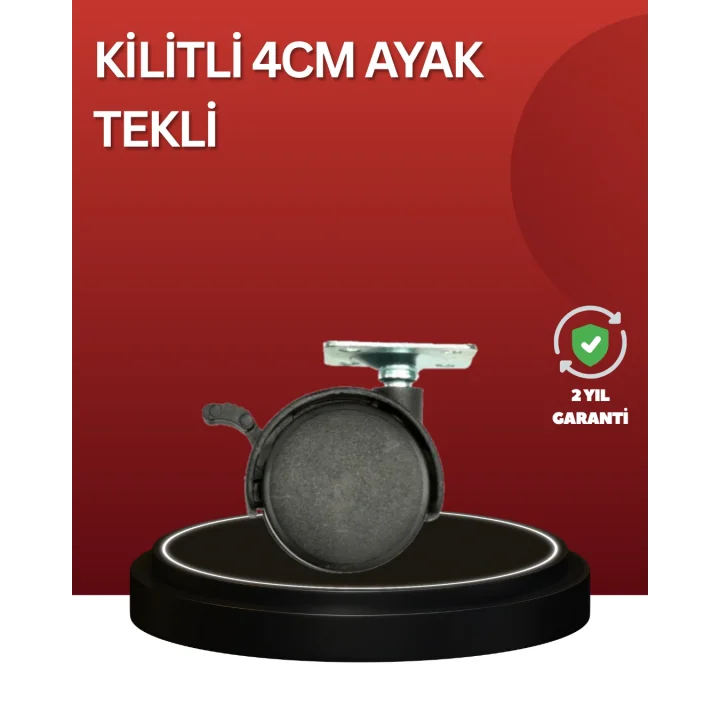 Mey İthalat® Sessiz Dönen Kilitli Mobilya Tekerleği 4 cm