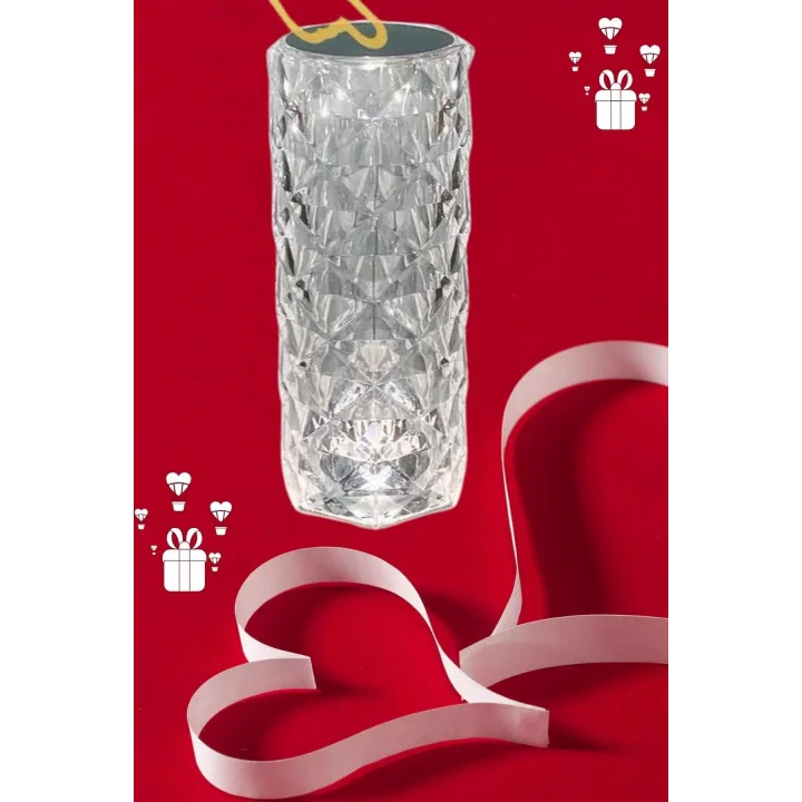 Mey İthalat® Sevgililer Günü İçin Hediye Kristal Lamba Sevgiliye Hediye USB Şarjlı Gece Lambası