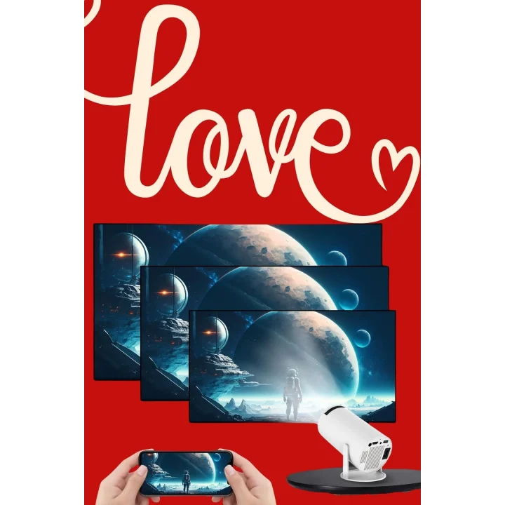 Mey İthalat® Sevgiliye Özel Hediye Ayaklı Sinema Projektörü Projeksiyon