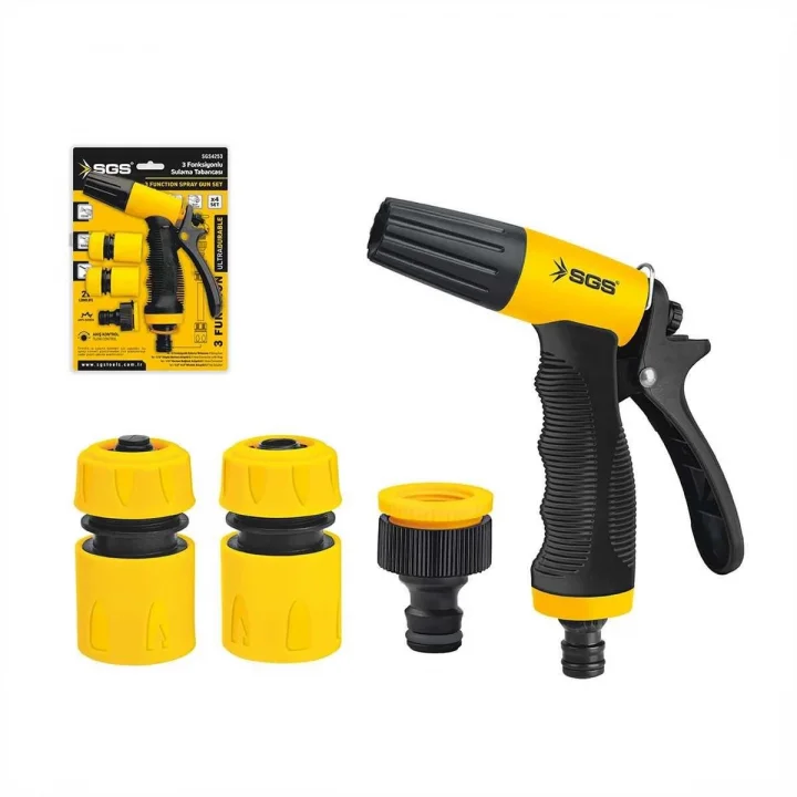 Mey İthalat® Sgs 4253 3 Fonksiyonlu Sulama Tabancası (4 Parça Set)