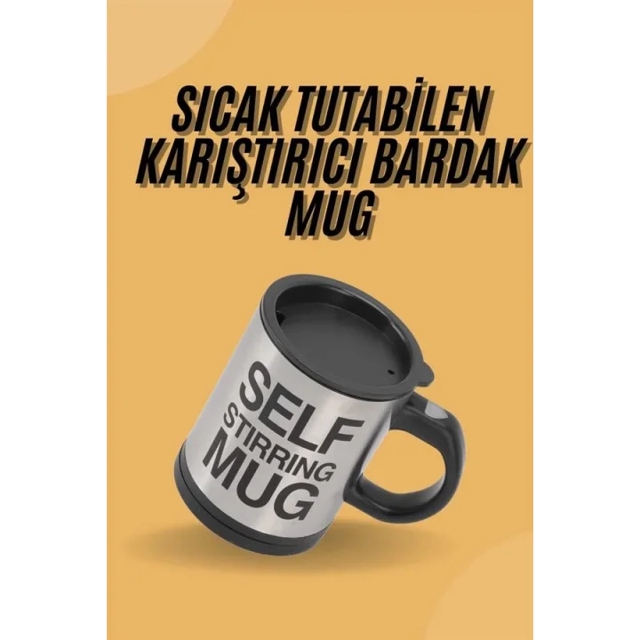 Mey İthalat® Sıcak Tutan Termos Bardak Kendi Kendini Karıştıran Mikser Kupa