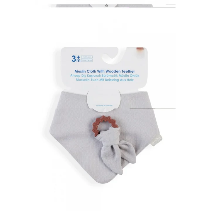 Mey İthalat® Silikon Diş Kaşıyıcılı Müslin Önlük 736 Gri