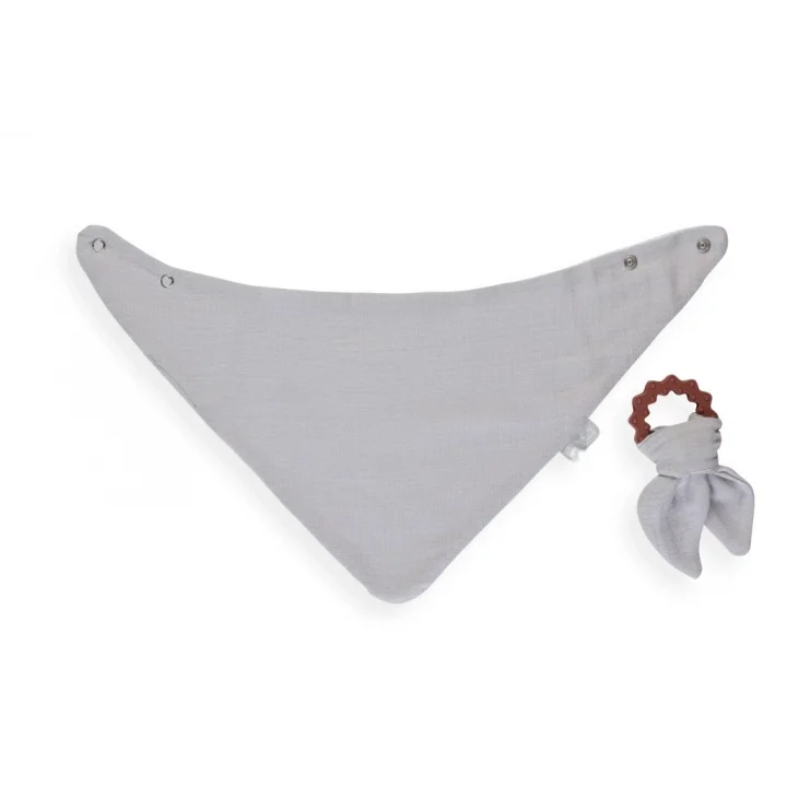 Mey İthalat® Silikon Diş Kaşıyıcılı Müslin Önlük 736 Gri