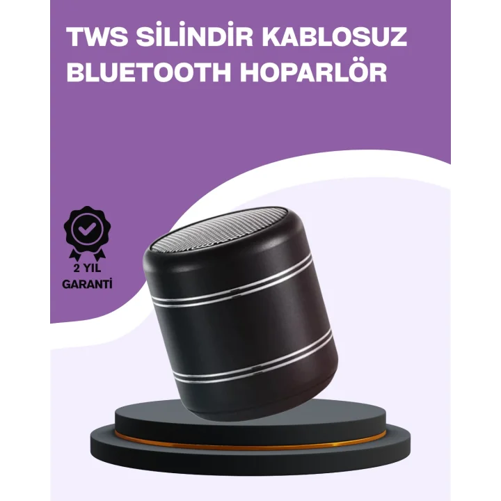 Mey İthalat® Silindir Tasarım Mini Bluetooth Hoparlör 10m Çekim Güçlü Bas ve Mikrofonlu